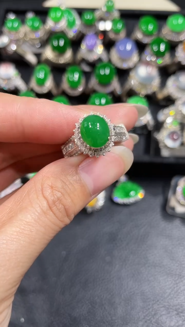 未镶嵌戒指翡翠蛋面