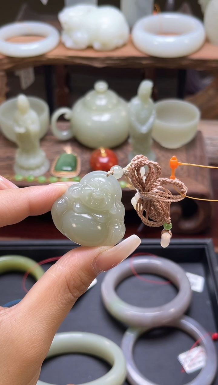 【闪购商品】和田玉吊坠未镶嵌且末青白佛公9006156