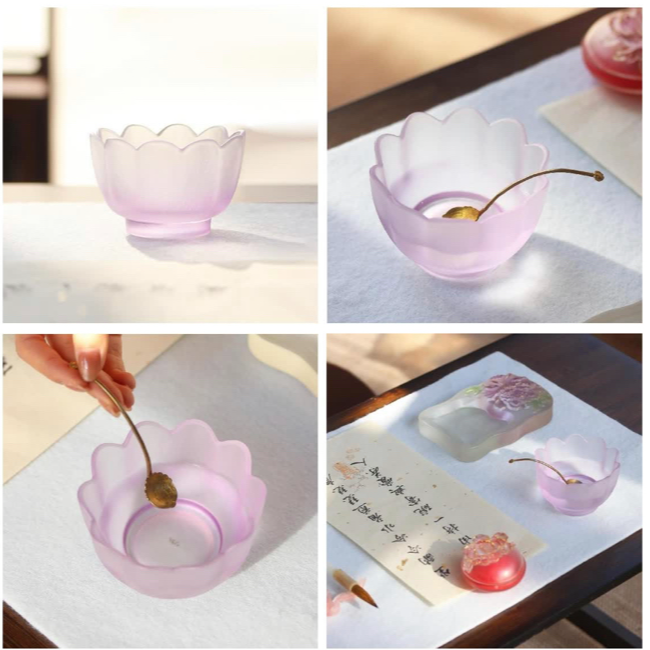 东方器韵—心缘堂【涟漪莲花盏】高档琉璃手工茶器—心缘堂专场