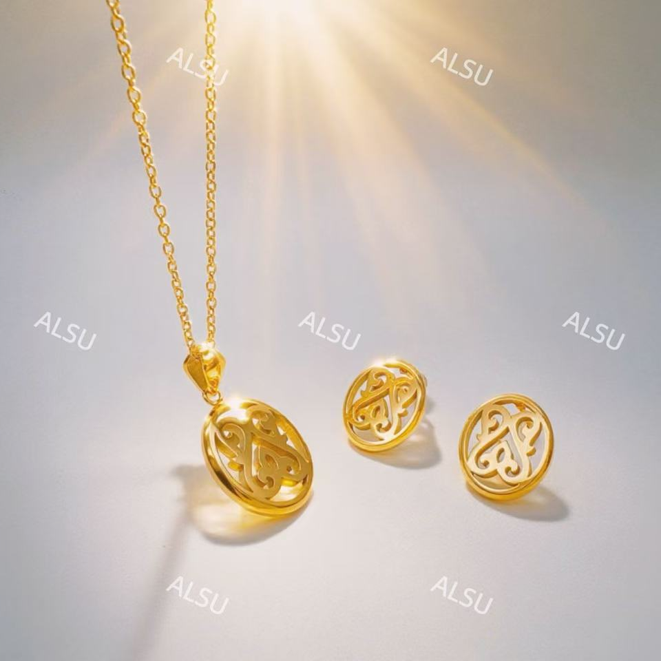 合金项链 ALSU原创新款经典民族风两件套简约时尚轻奢百搭气质