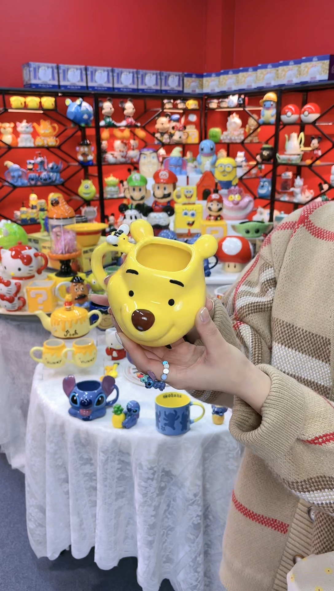 【闪购商品】1@@维尼熊蜜蜂陶瓷水杯