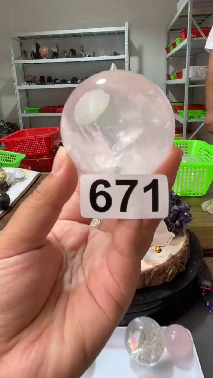 未镶嵌水晶大型摆件（非配饰）粉水晶球671