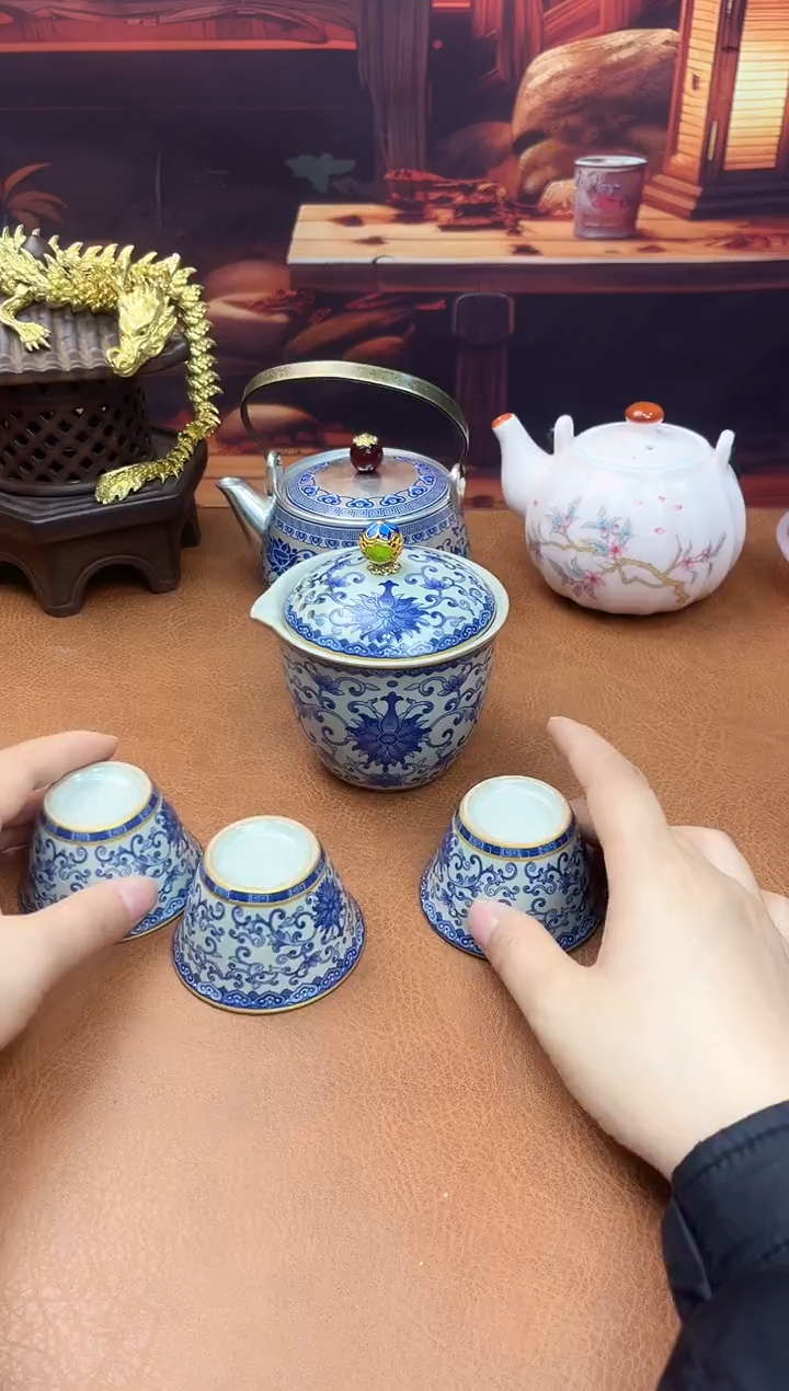 陶瓷茶具摆件旅行套组