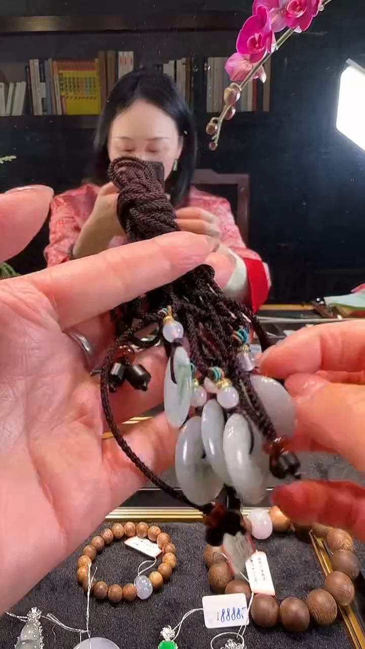 【闪购商品】翡翠颈饰未镶嵌天然缅甸翡翠飘花平安扣