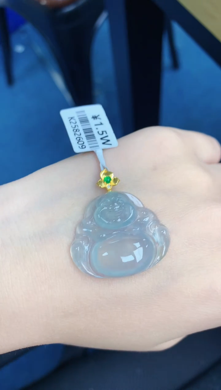 【闪购商品】翡翠颈饰18K金镶嵌天然缅甸翡翠A货