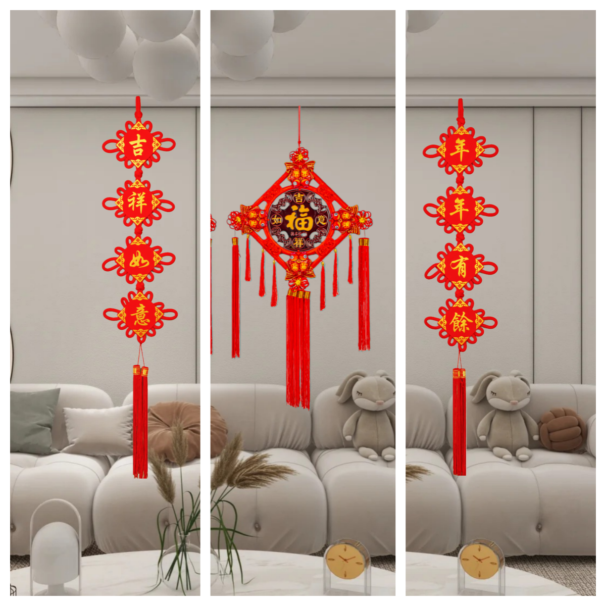 【赠对联】大号经典桃木中国结室内客厅逢年过节挂件