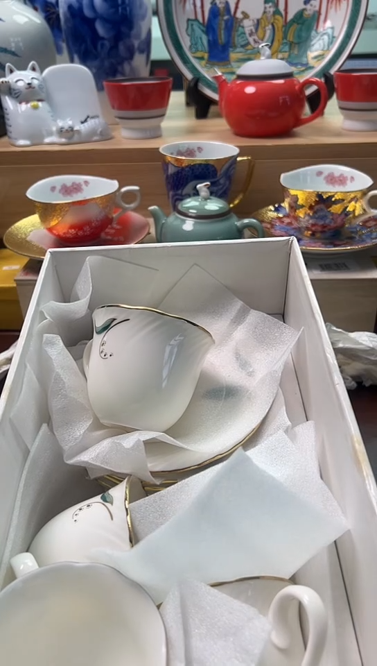【闪购商品】5杯5碟中古回流瓷器好看，谨慎参拍