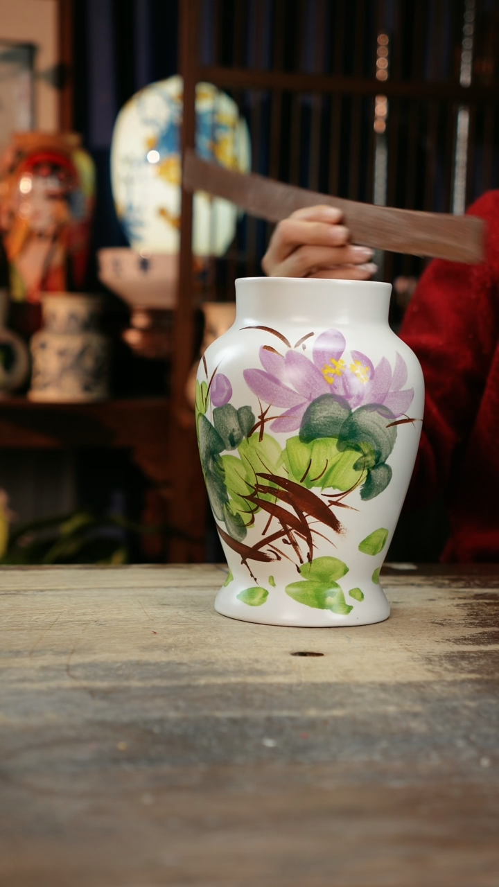 【闪购商品】瓷片景德镇纯手工釉下彩精品花瓶