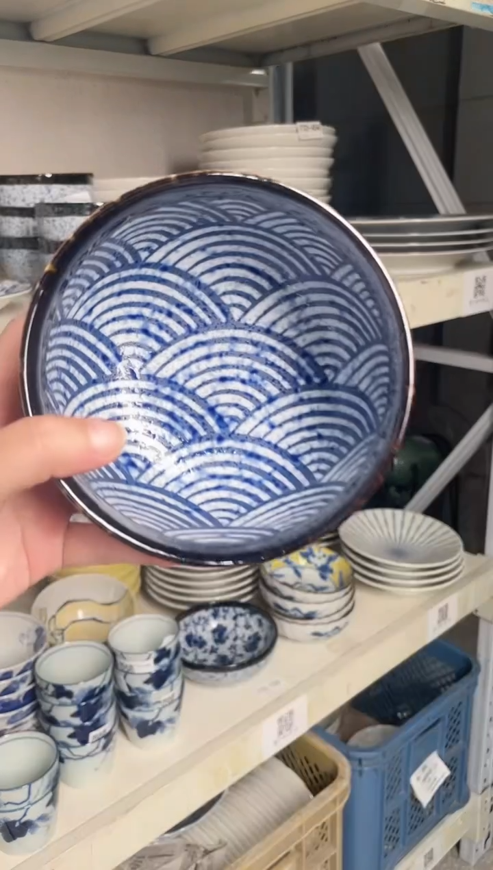 陶瓷青海波5英寸碗 微瑕