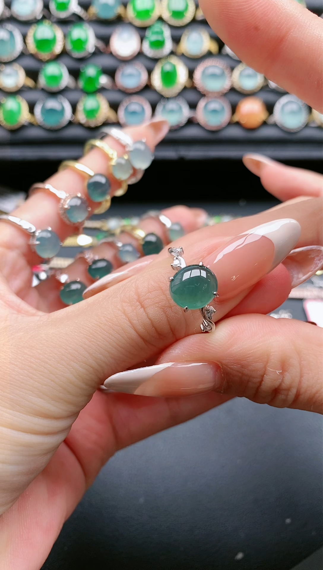 【闪购商品】翡翠戒指银S925镶嵌1111111