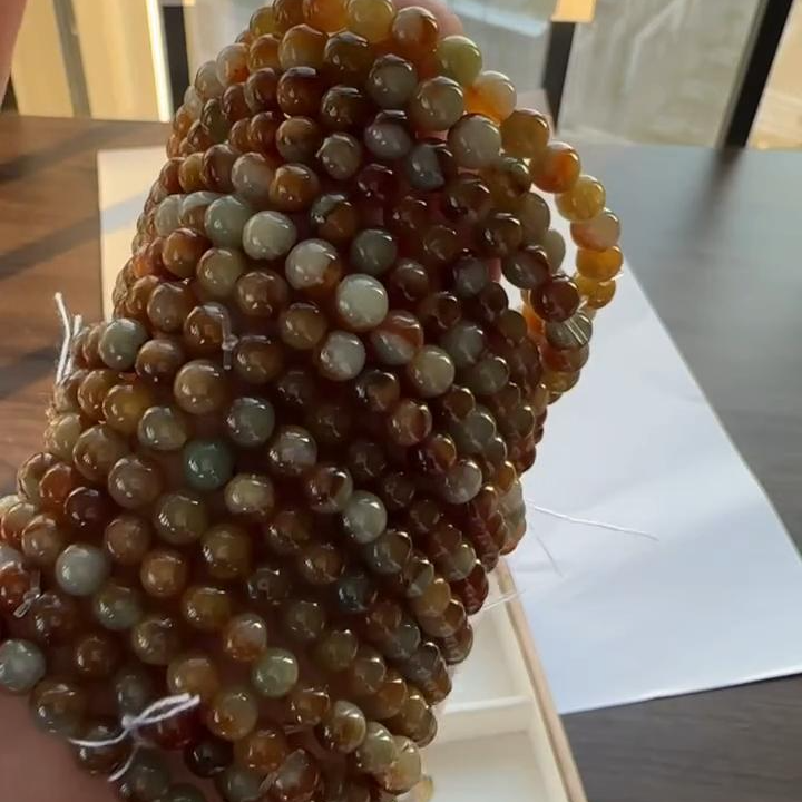 【杰缘珠宝】天然翡翠A货特色黄翡手串 多样性一件