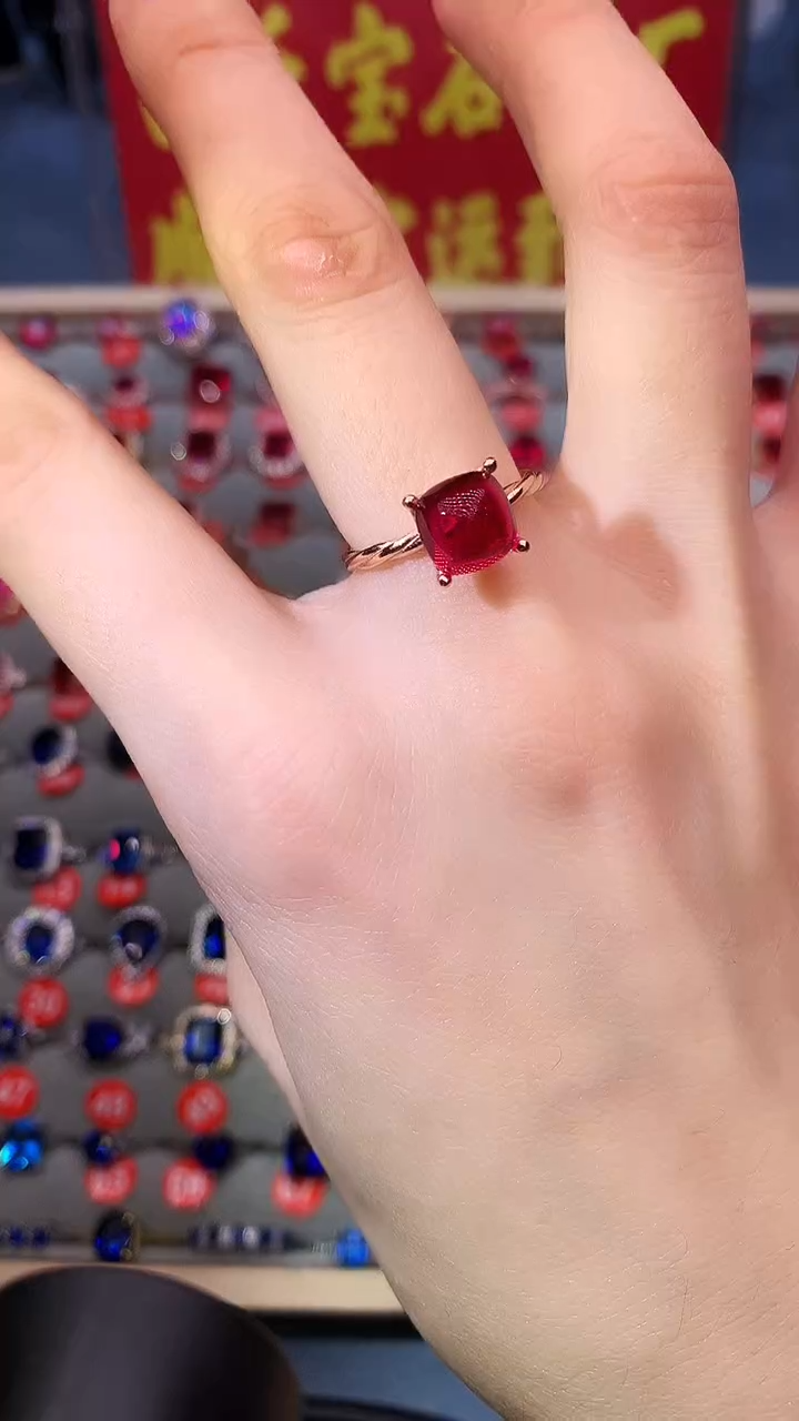 【闪购商品】红宝石戒指银S925镶嵌1111