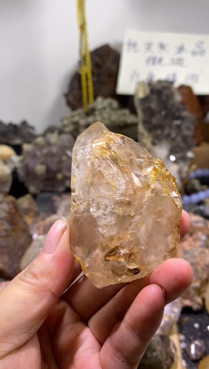 未镶嵌珠宝半成品水晶8号133g黄泥骸骨原石