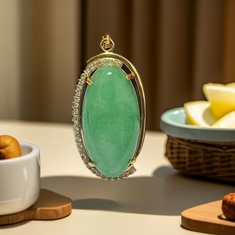 翡翠水滴镶嵌款吊坠时尚百搭T41#