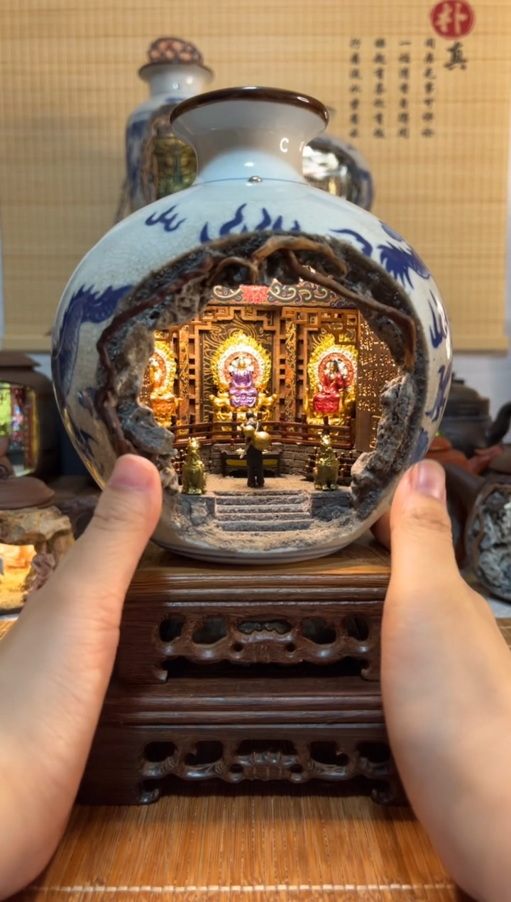 陶瓷3****人青花瓷三清款人物换悟空