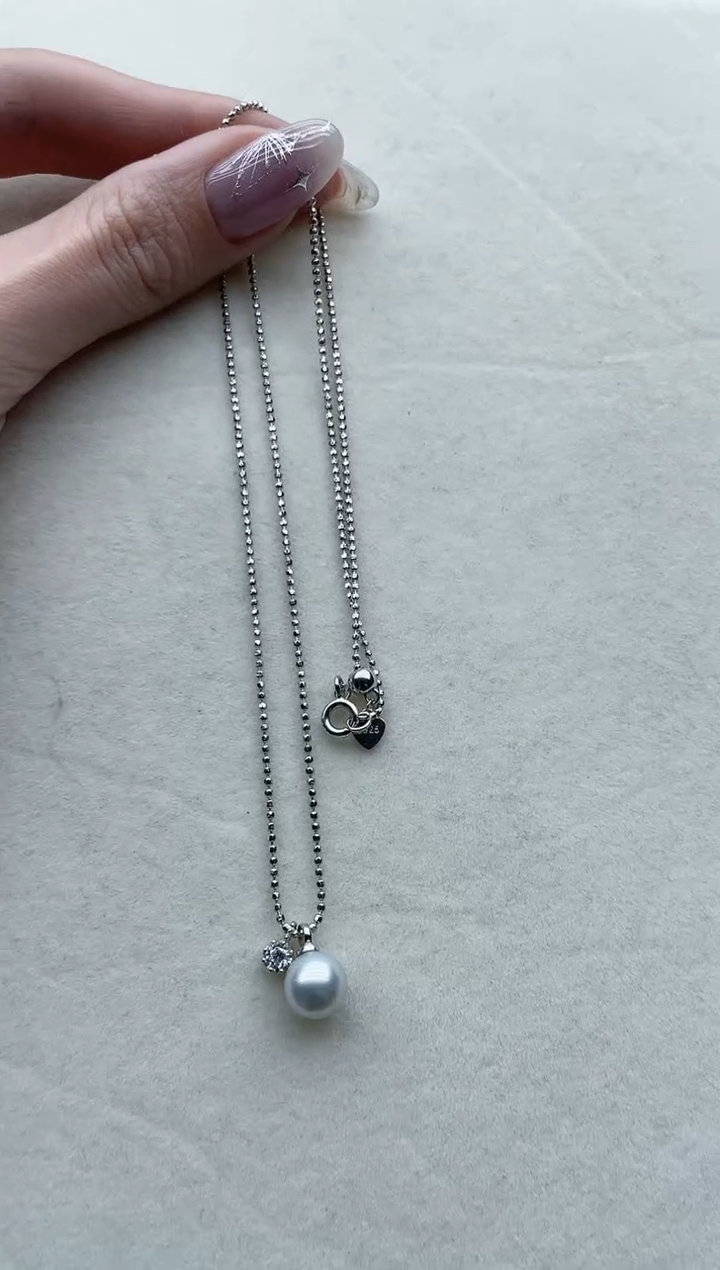 【闪购商品】海水珍珠套链银S925镶嵌Y109