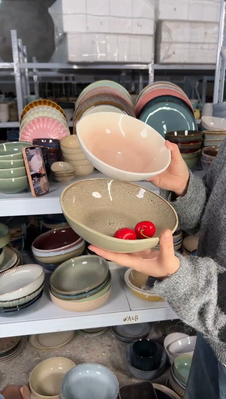 陶瓷外贸尾货瑕疵满20包邮X2菜碗组合