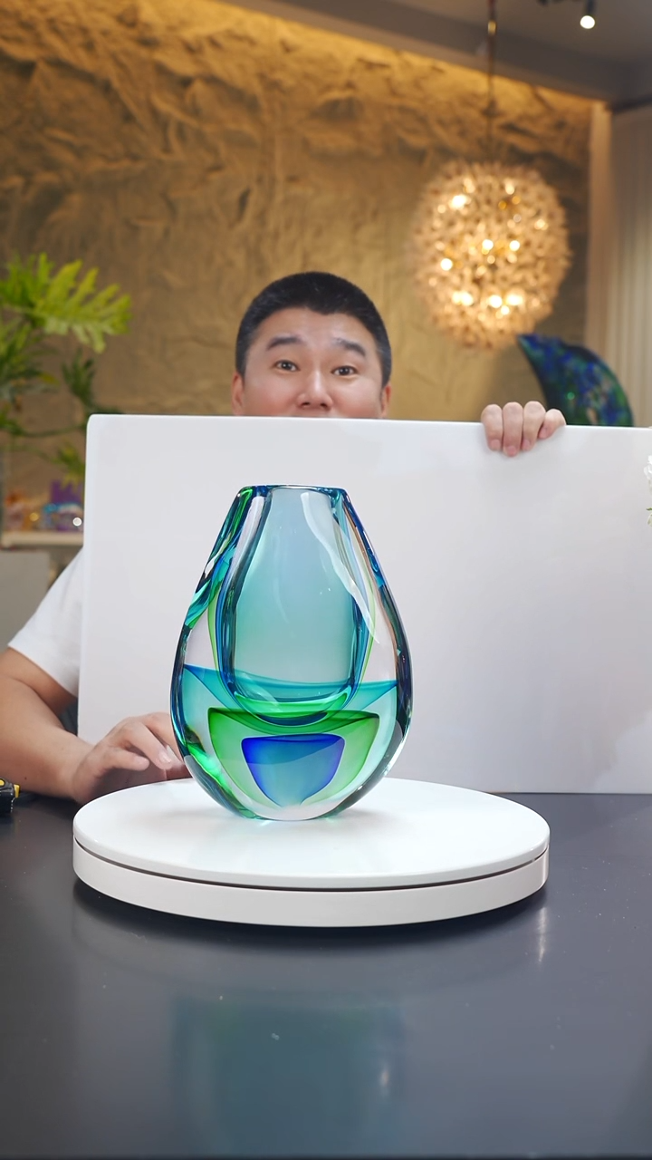 琉璃蓝绿色设计款花器