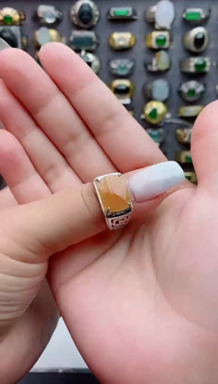 未镶嵌戒指翡翠天然翡翠男戒