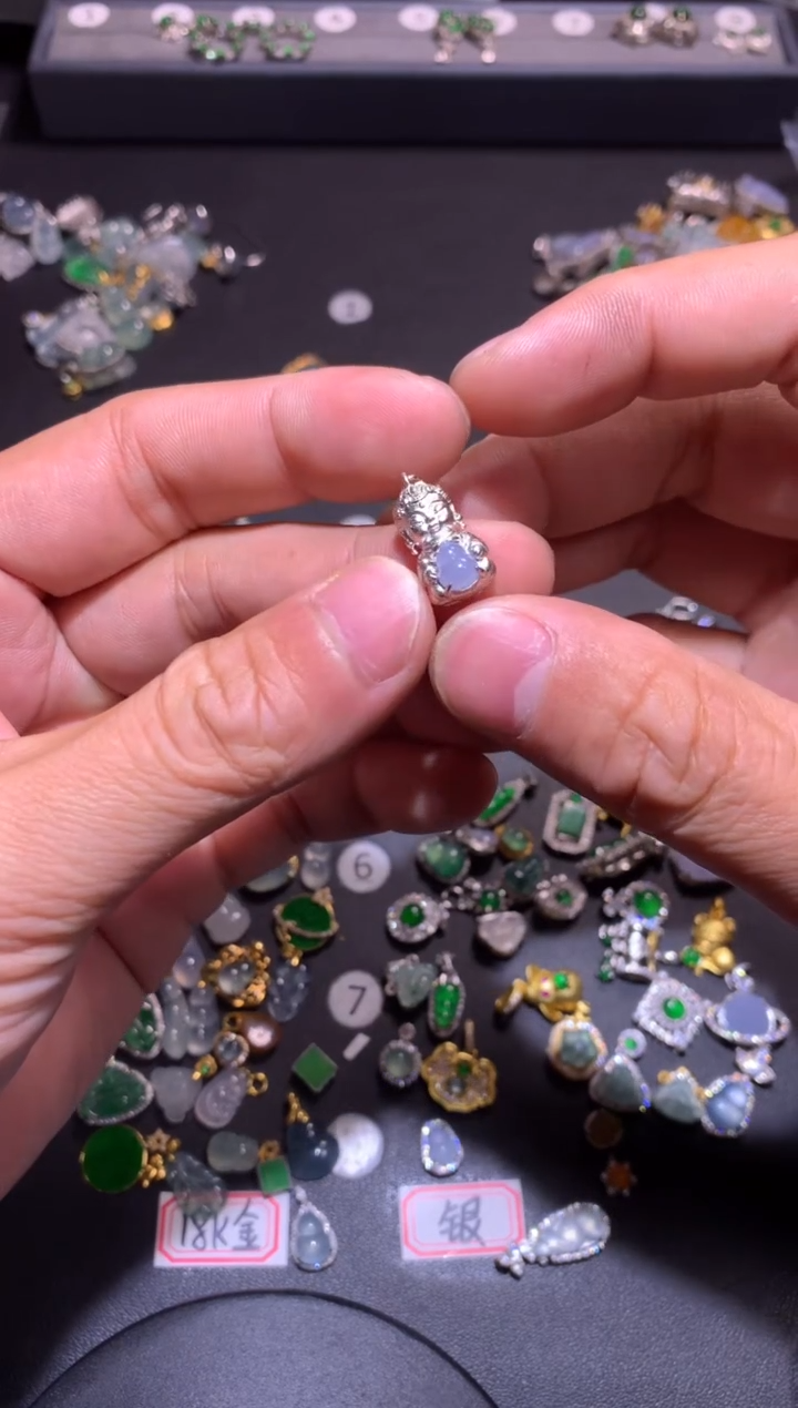 【闪购商品】翡翠吊坠(不含链)银S925镶嵌1