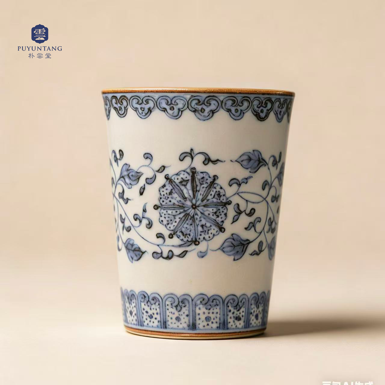 【朴云堂】缠枝宝莲可乐杯_80ml（A-2）