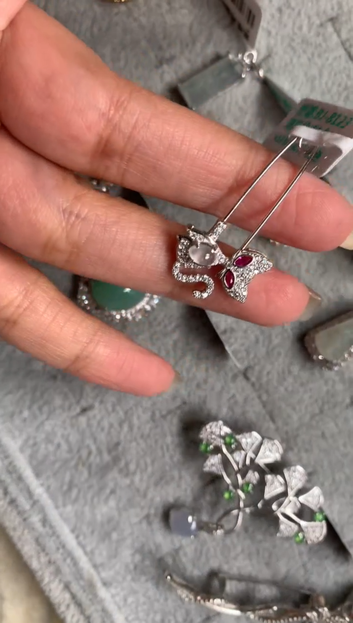银S925镶嵌戒指翡翠吊坠21