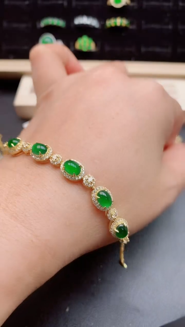 【闪购商品】翡翠手链银S925镶嵌508508