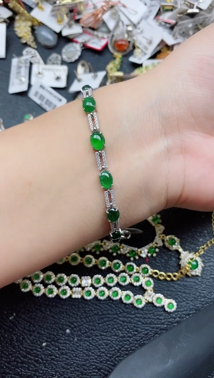 银S925镶嵌戒指翡翠1