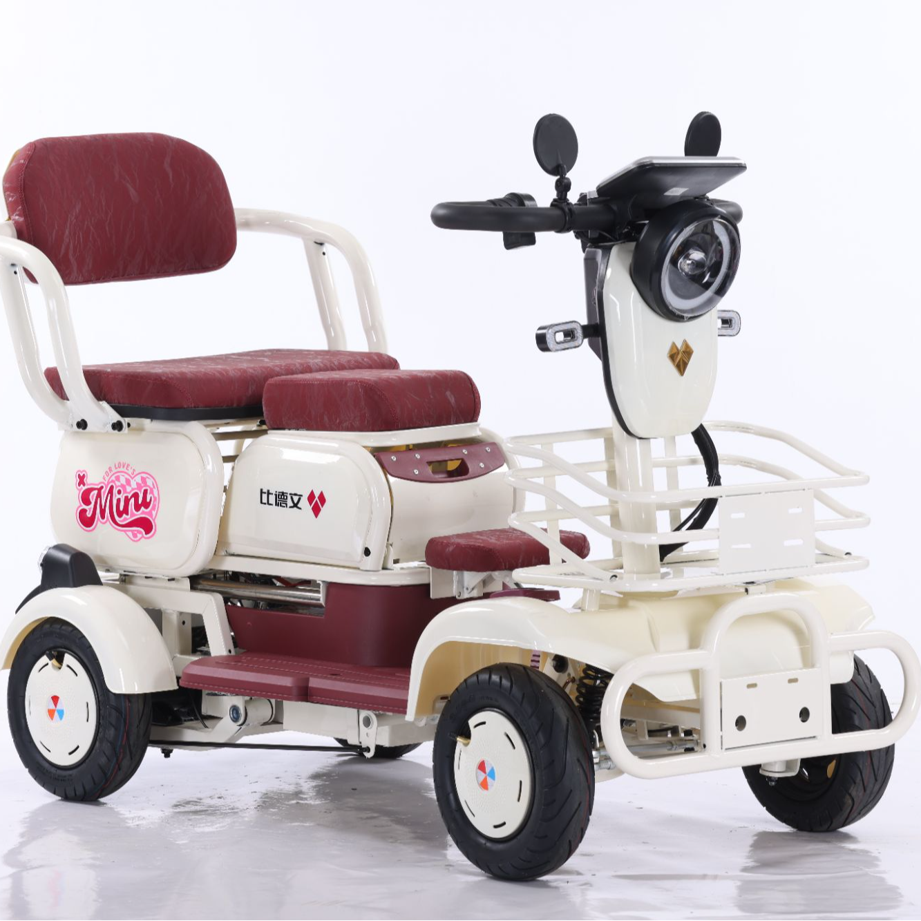 BYVIN/比德文跑马灯+雨棚休闲中老年代步车电动四轮车日常出行-L