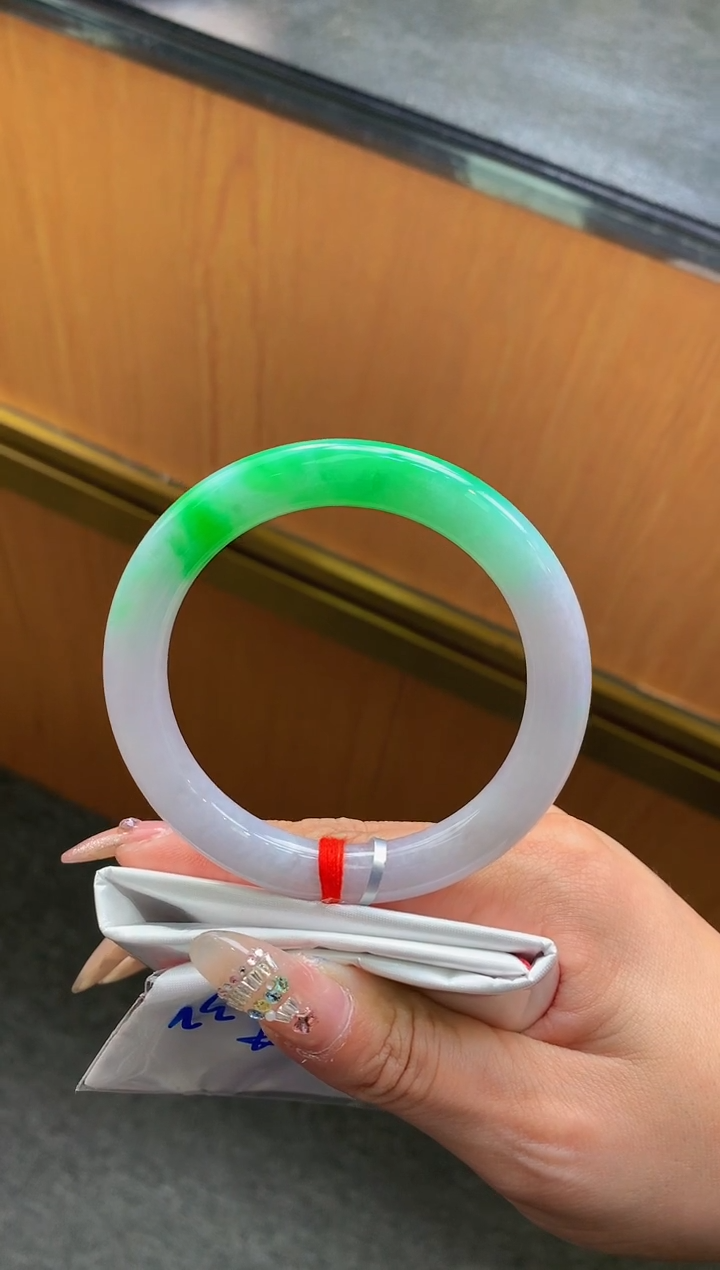 未镶嵌手镯翡翠-F32-圆条57.7