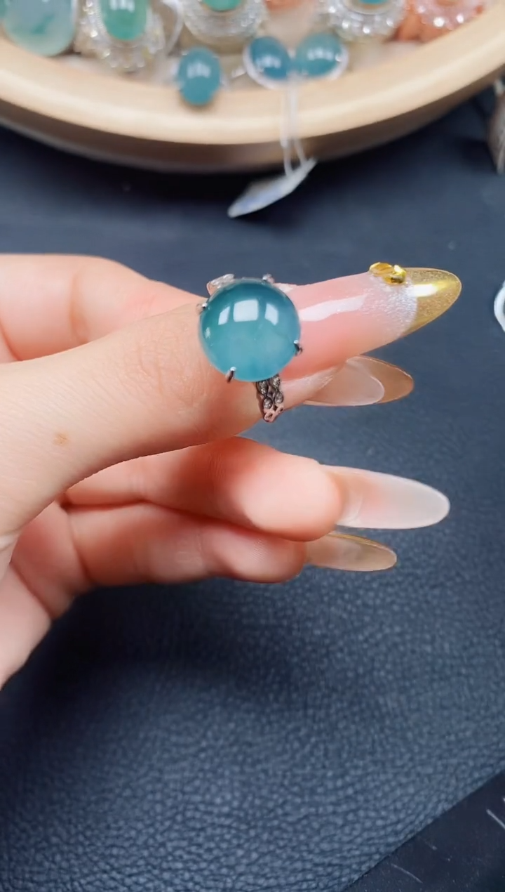 【闪购商品】翡翠戒指银S925镶嵌翡翠
