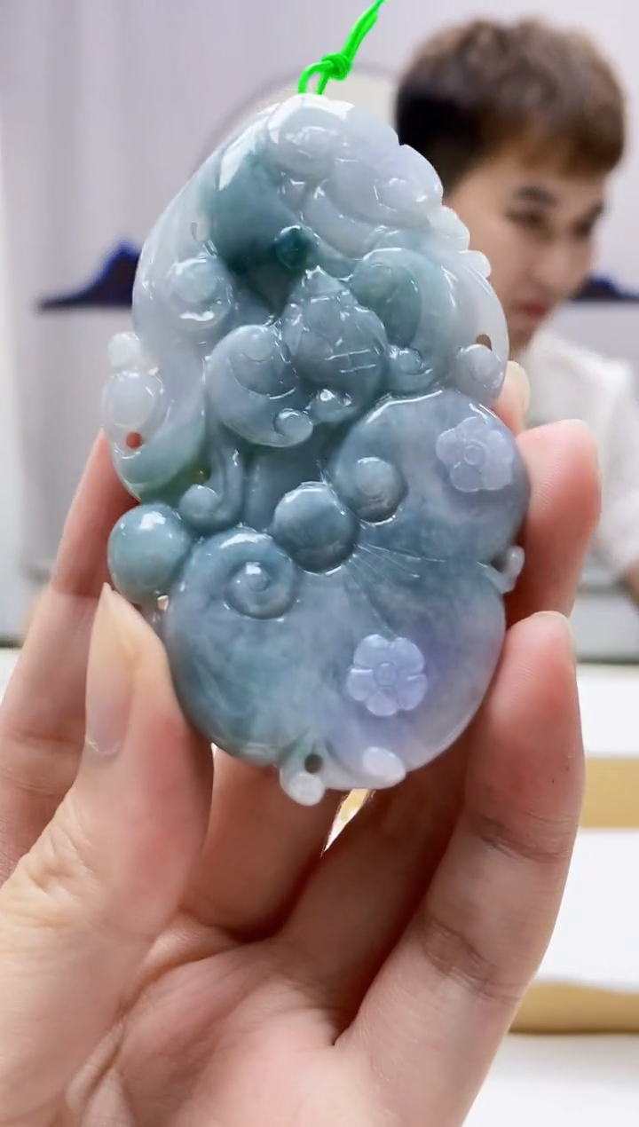 定制翡翠未镶嵌4868zm-毛货挂件69如意