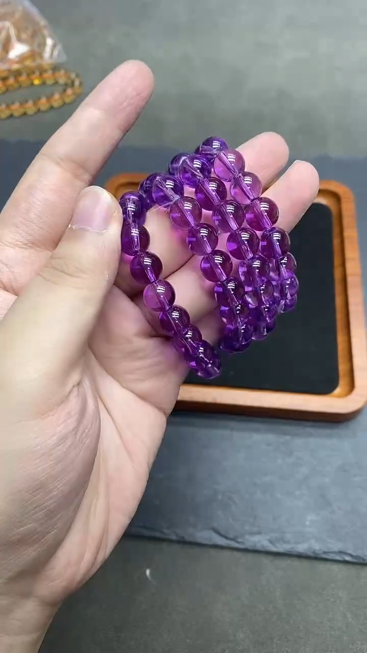 水晶手串未镶嵌紫水晶10mm