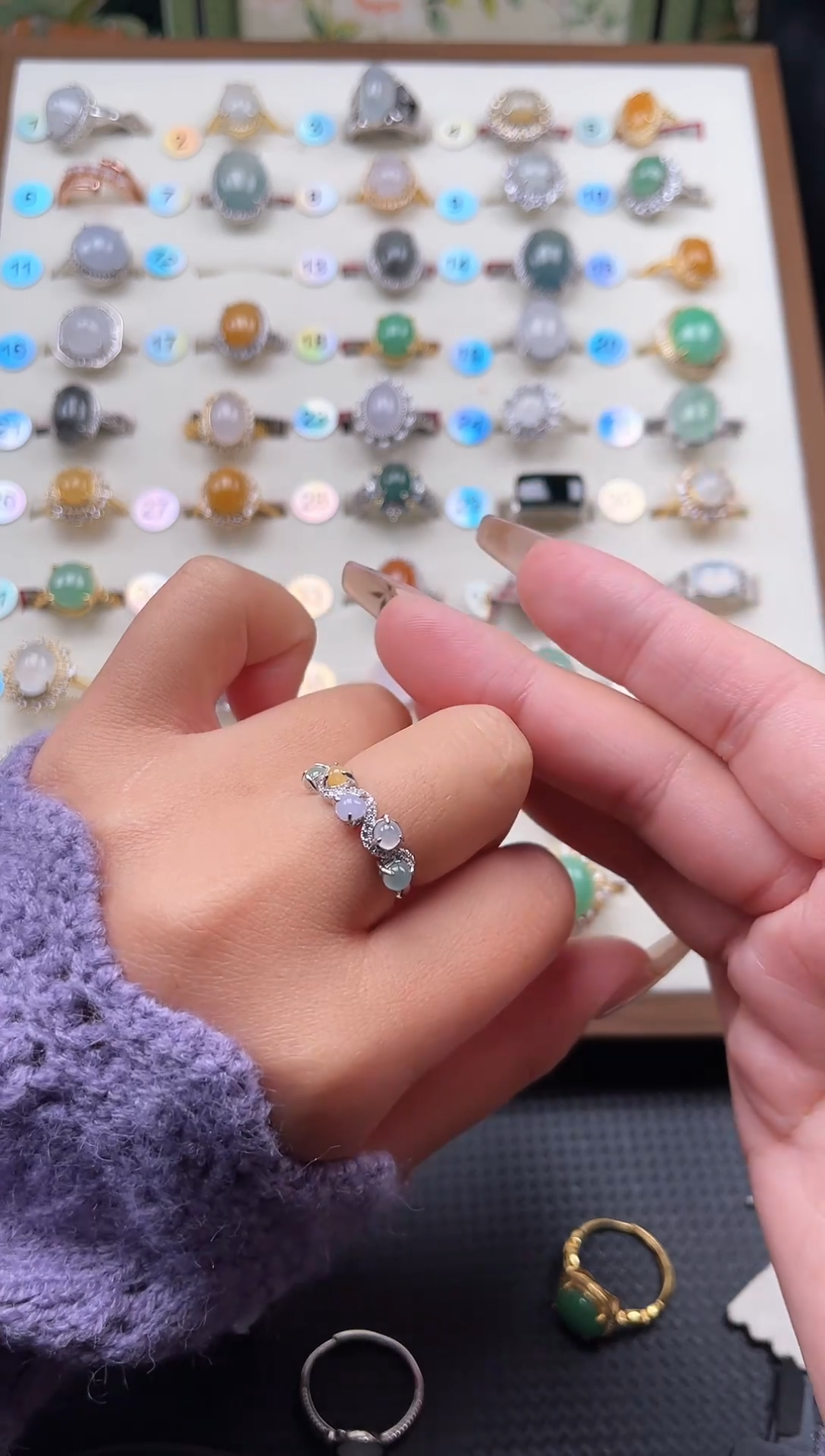 【闪购商品】翡翠戒指银S925镶嵌天然A货翡翠戒指