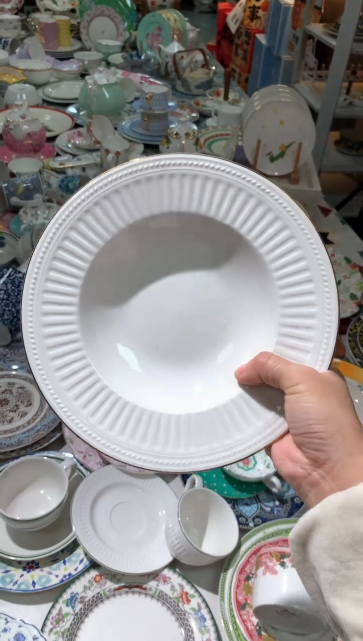 【闪购商品】瓷片CC114陶瓷没有完美无瑕陶瓷1个汤盘