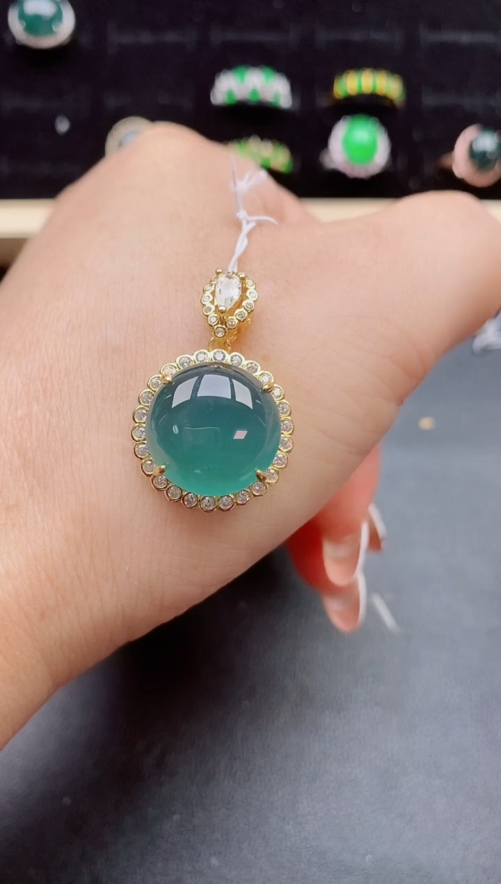 【闪购商品】翡翠吊坠(赠链)银S925镶嵌321321