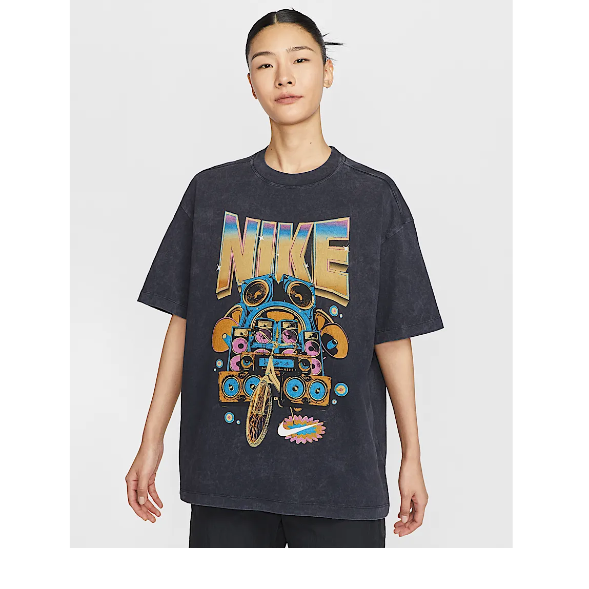 NIKE/耐克欧若风新款 复古百搭超宽松圆领套头短袖T恤HF9692010