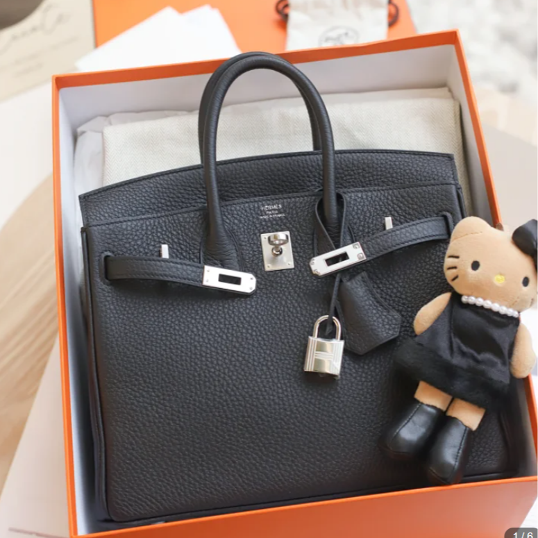 未使用 Hermes/爱马仕 Birkin25 K刻 TOGO皮 黑色 银扣