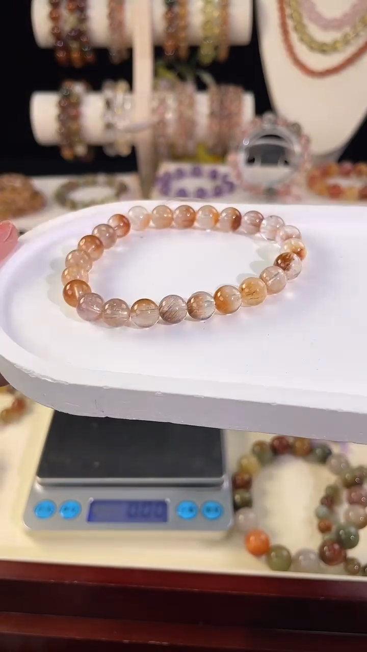 未镶嵌手串水晶兔毛8m+