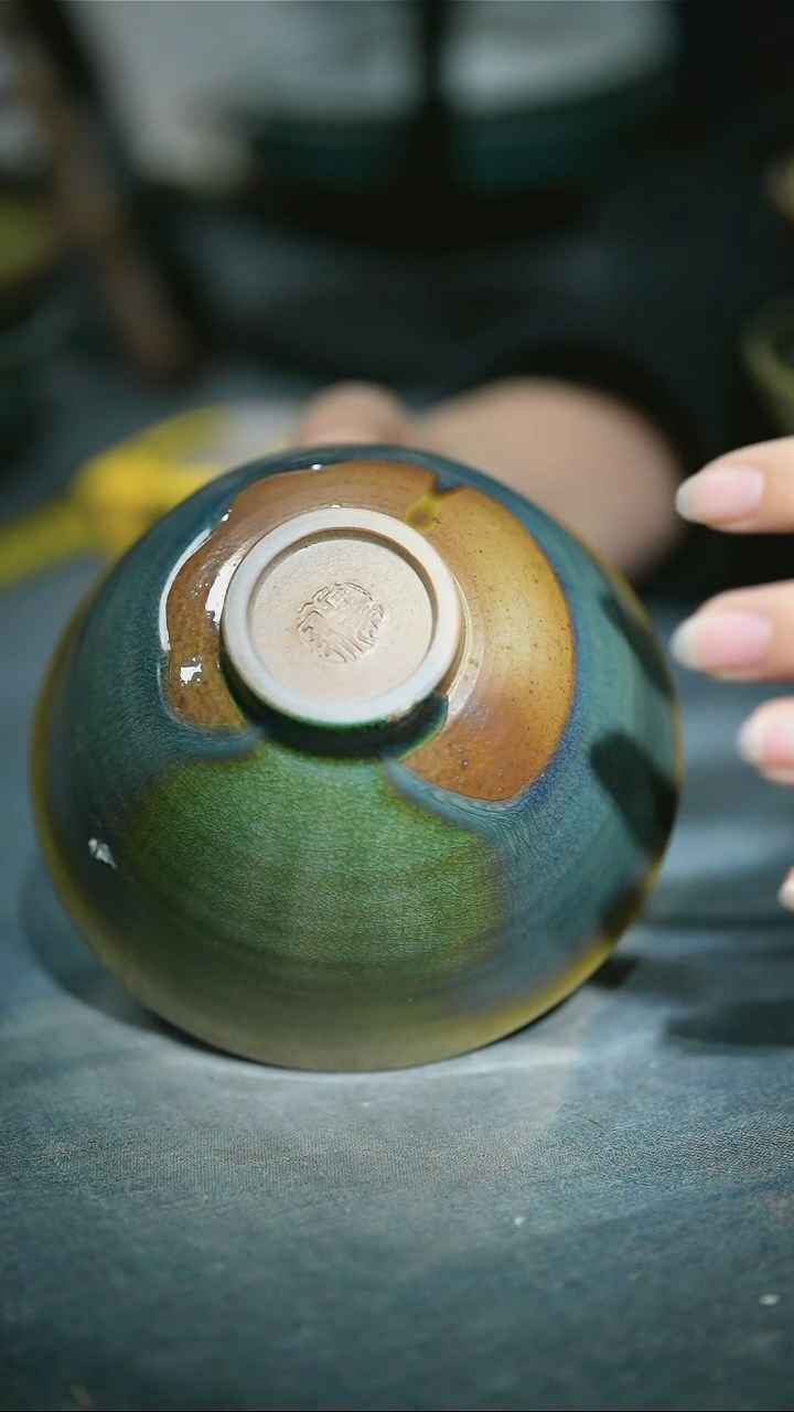 【闪购商品】碗浪鬼柴烧浪鬼家釉绘柴烧  