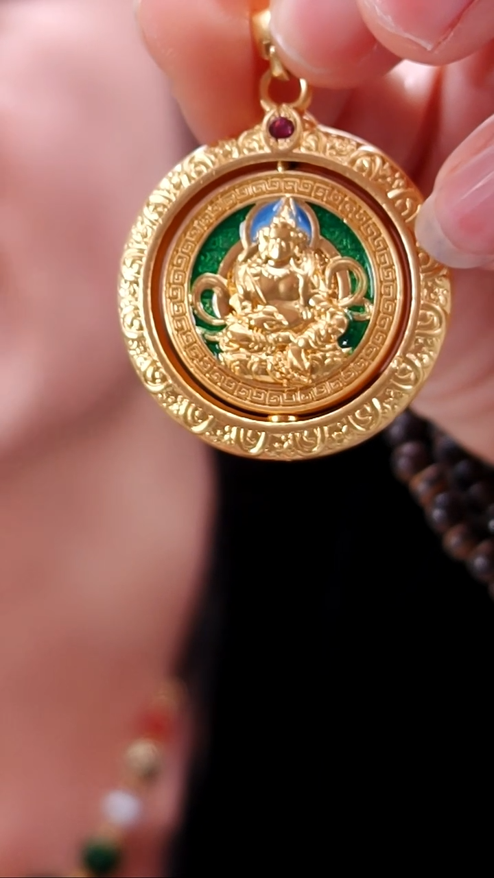 无合金2643黄财财双面吊坠