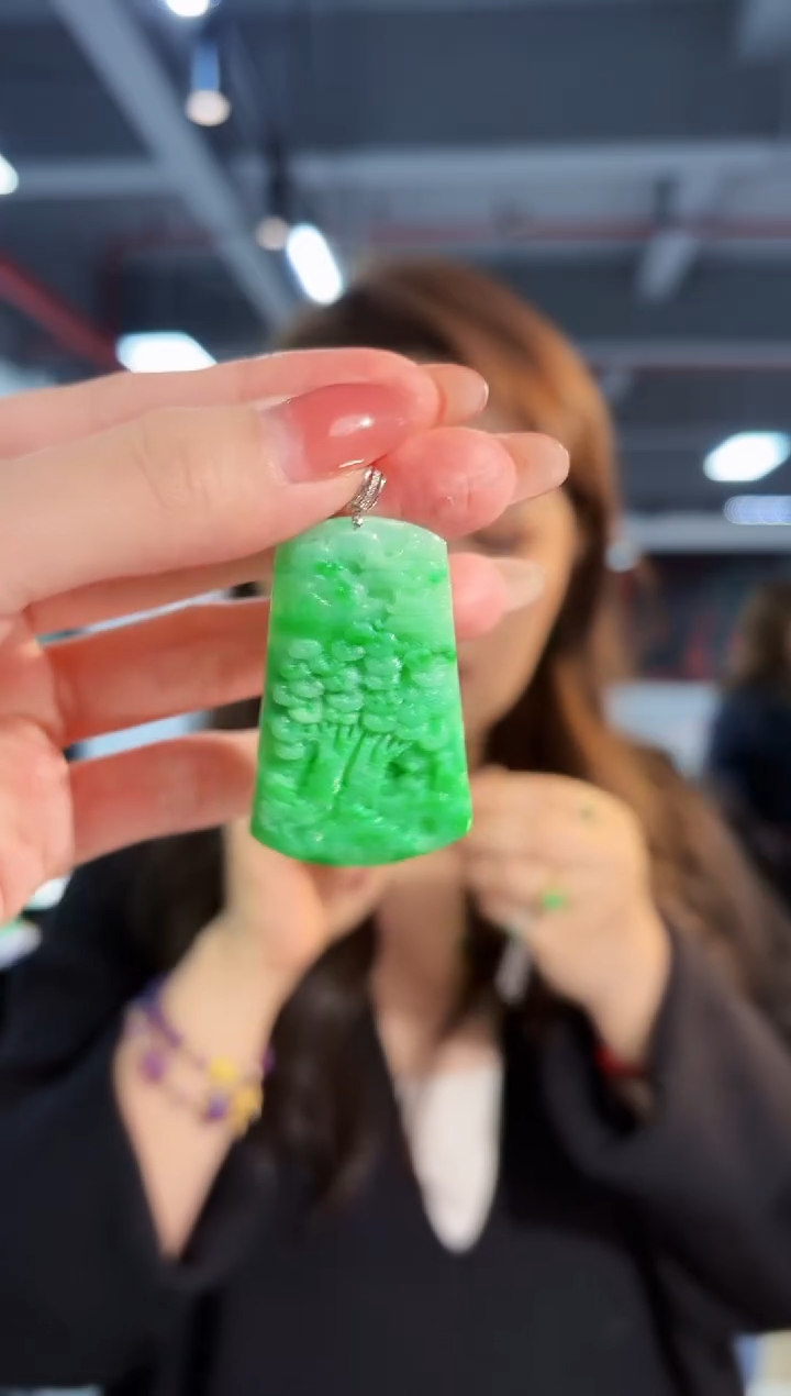 【闪购商品】翡翠颈饰18K金镶嵌缅料A货/支持复检/一件