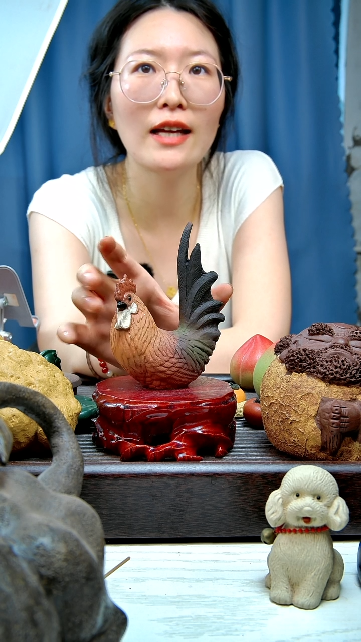 宜兴紫砂手工公鸡