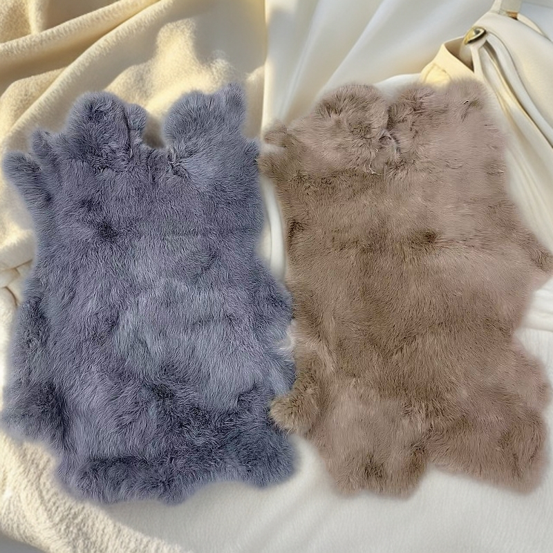 特价整张兔毛皮料皮草毛领手拿包包拍照帽子护膝真皮服装布料面料