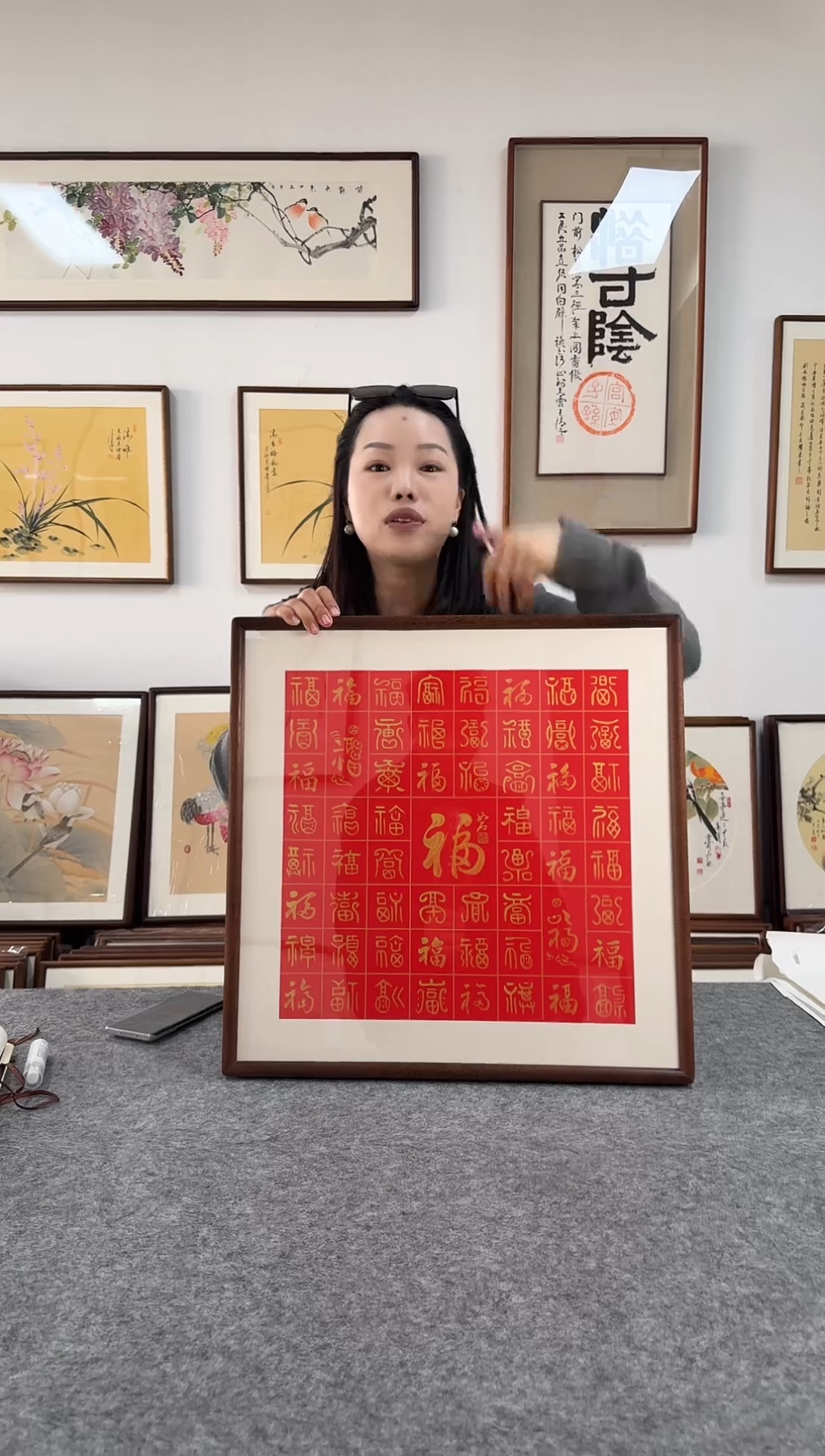 书法如石-百福图-53*53尺寸