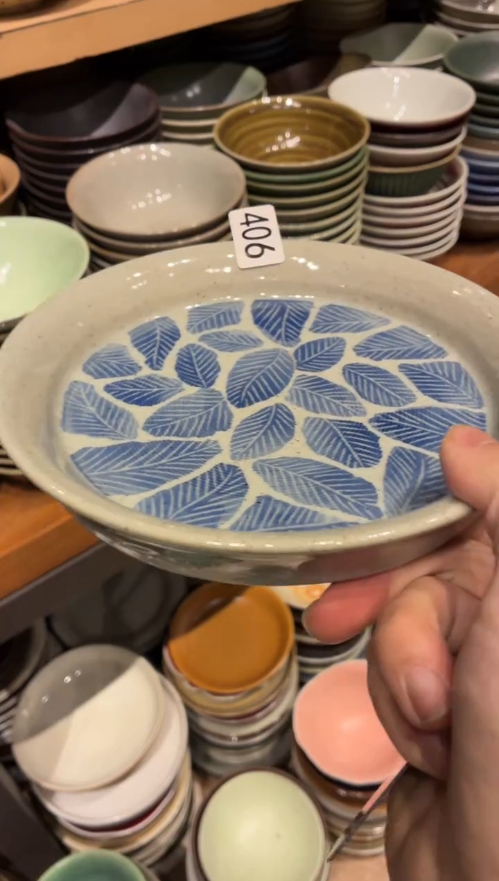 瓷片气**涨406微瑕手绘千叶盘1个