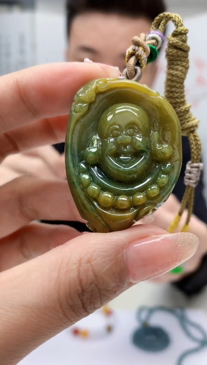 【闪购商品】定制翡翠未镶嵌4990MM-毛货挂件66