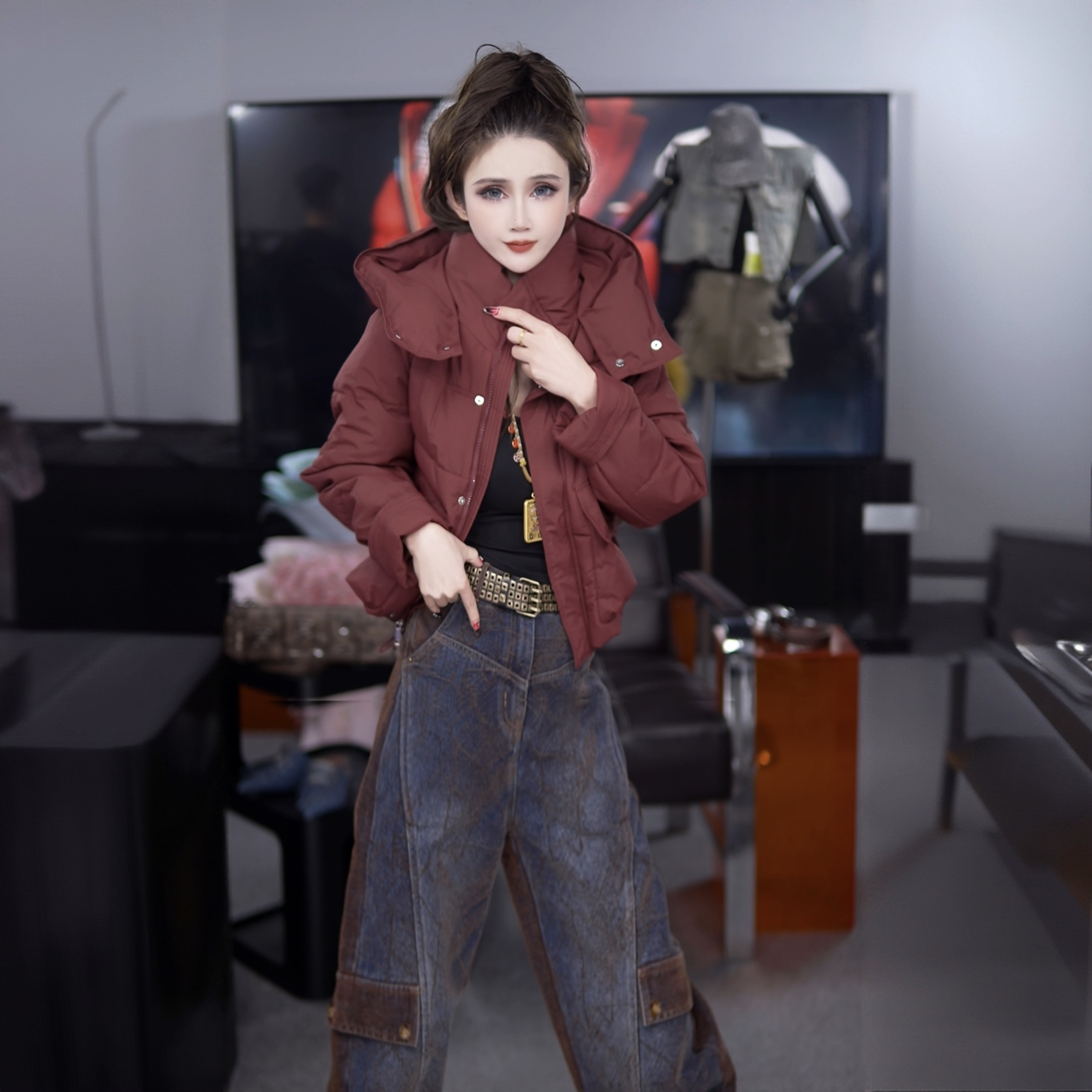 【大掌柜】连帽百搭冬季厚款保暖长袖棉服短款棉服