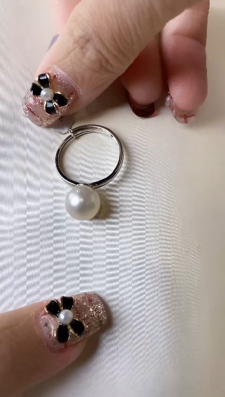 【闪购商品】海水珍珠戒指银S925镶嵌9-10澳白珍珠戒指