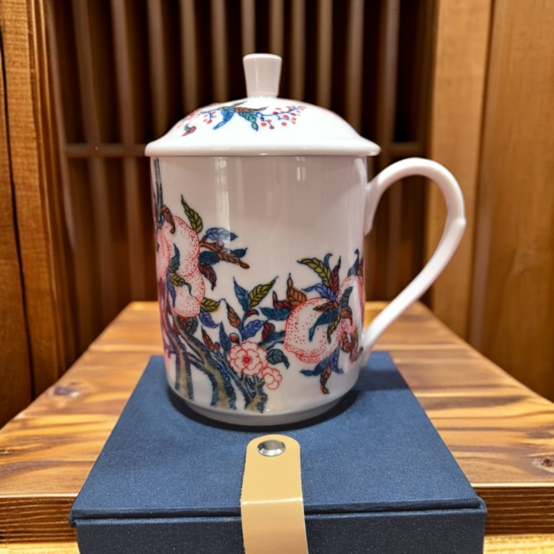 XD-ZH-XD3203红稀土桃子办公杯+礼盒